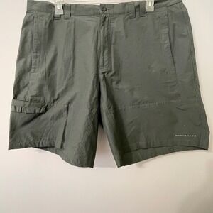Columbia Mens PFG Cargo Shorts Rip Stop Omni Shade Fishing 42 Gray Quick Dry‎
